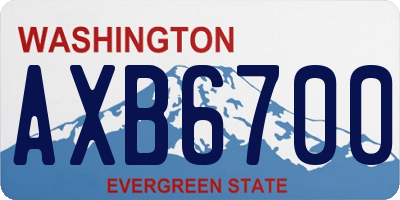 WA license plate AXB6700