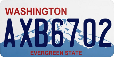 WA license plate AXB6702