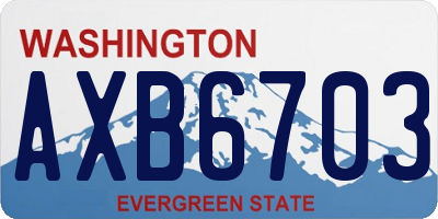 WA license plate AXB6703