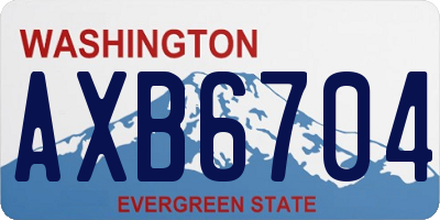 WA license plate AXB6704