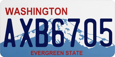 WA license plate AXB6705