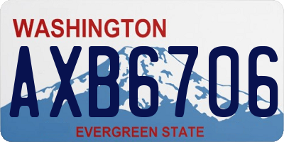 WA license plate AXB6706