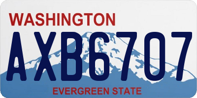 WA license plate AXB6707