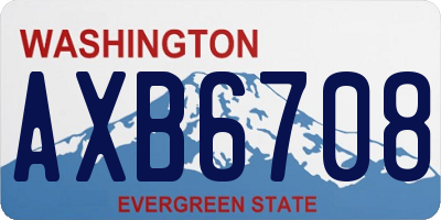 WA license plate AXB6708