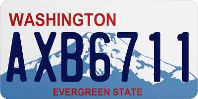WA license plate AXB6711