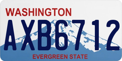 WA license plate AXB6712