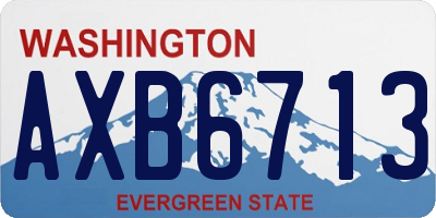 WA license plate AXB6713
