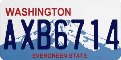 WA license plate AXB6714