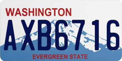 WA license plate AXB6716