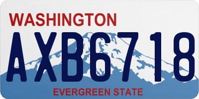 WA license plate AXB6718