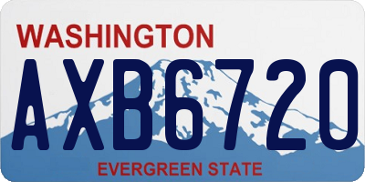 WA license plate AXB6720