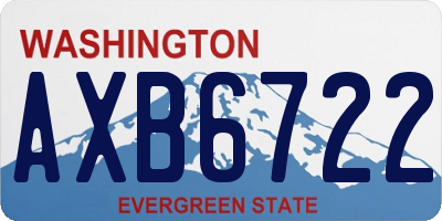 WA license plate AXB6722
