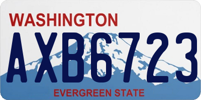 WA license plate AXB6723