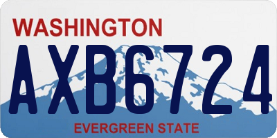 WA license plate AXB6724