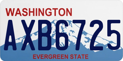 WA license plate AXB6725