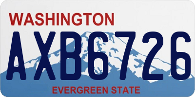 WA license plate AXB6726