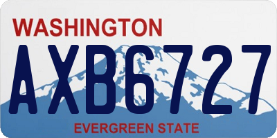 WA license plate AXB6727