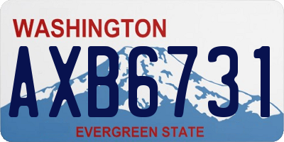 WA license plate AXB6731