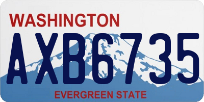 WA license plate AXB6735
