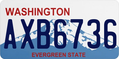 WA license plate AXB6736