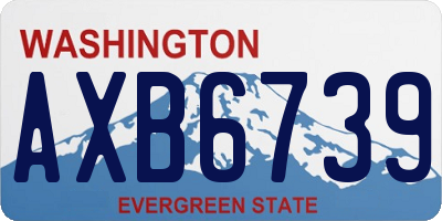 WA license plate AXB6739