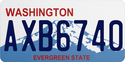 WA license plate AXB6740