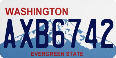 WA license plate AXB6742