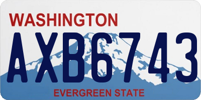 WA license plate AXB6743