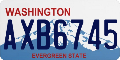 WA license plate AXB6745