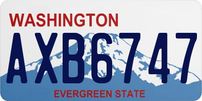 WA license plate AXB6747