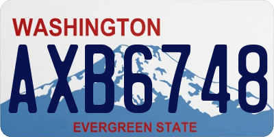 WA license plate AXB6748