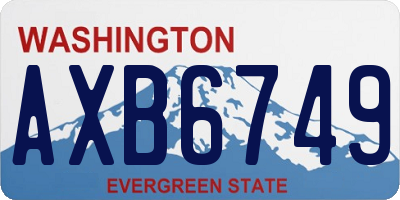 WA license plate AXB6749
