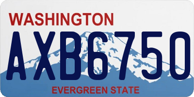 WA license plate AXB6750