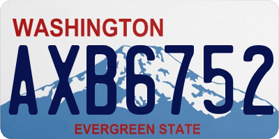 WA license plate AXB6752