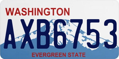 WA license plate AXB6753