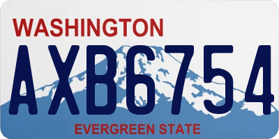 WA license plate AXB6754