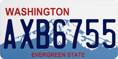 WA license plate AXB6755