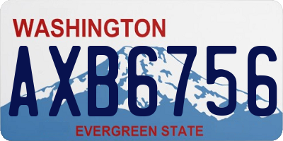 WA license plate AXB6756