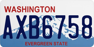 WA license plate AXB6758