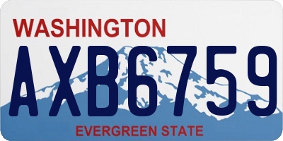 WA license plate AXB6759
