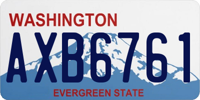 WA license plate AXB6761