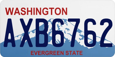 WA license plate AXB6762
