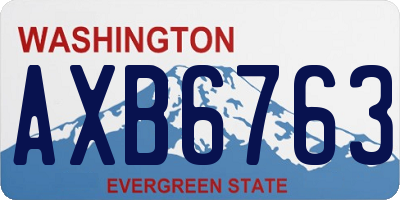 WA license plate AXB6763