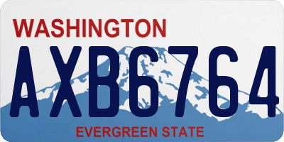 WA license plate AXB6764