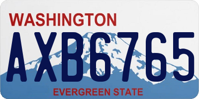WA license plate AXB6765