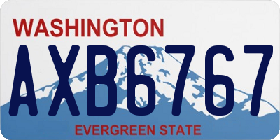 WA license plate AXB6767