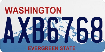 WA license plate AXB6768