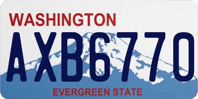 WA license plate AXB6770