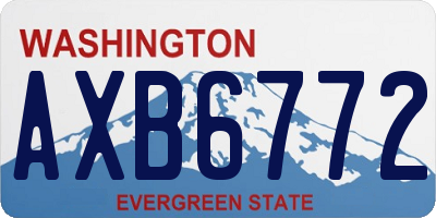 WA license plate AXB6772