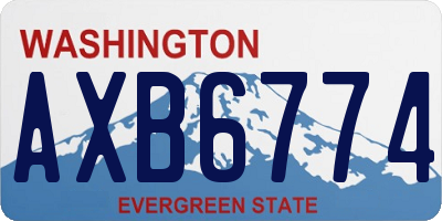 WA license plate AXB6774